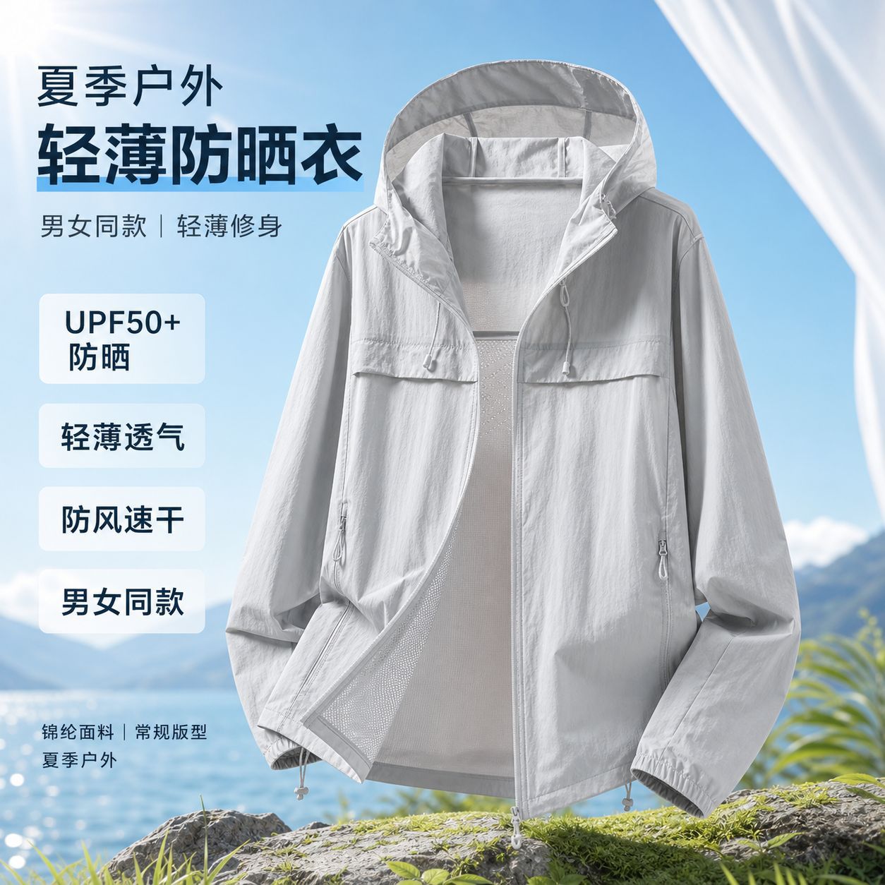 2026 Summer Outdoor Sun Protection Jacket for Men and Women, Lightweight Slim-Fit Sun Protection Coat, UV Protection, Cool and Breathable