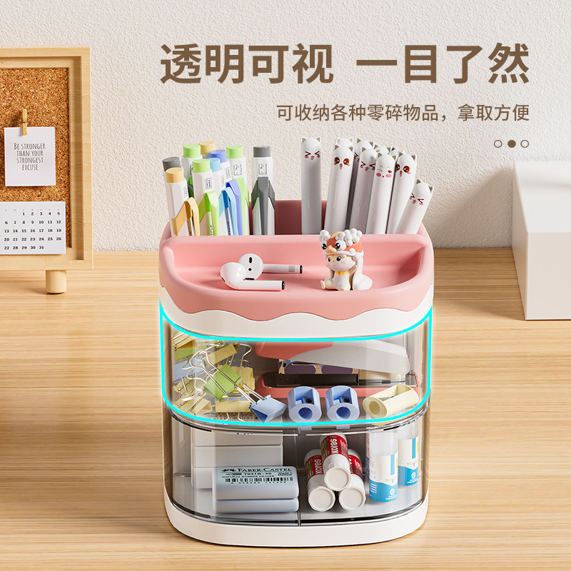 Práctico titular de la pluma de escritorio de oficina estudiante titular de la pluma simple moda creativa de dibujos animados lindo transparente titular de la pluma