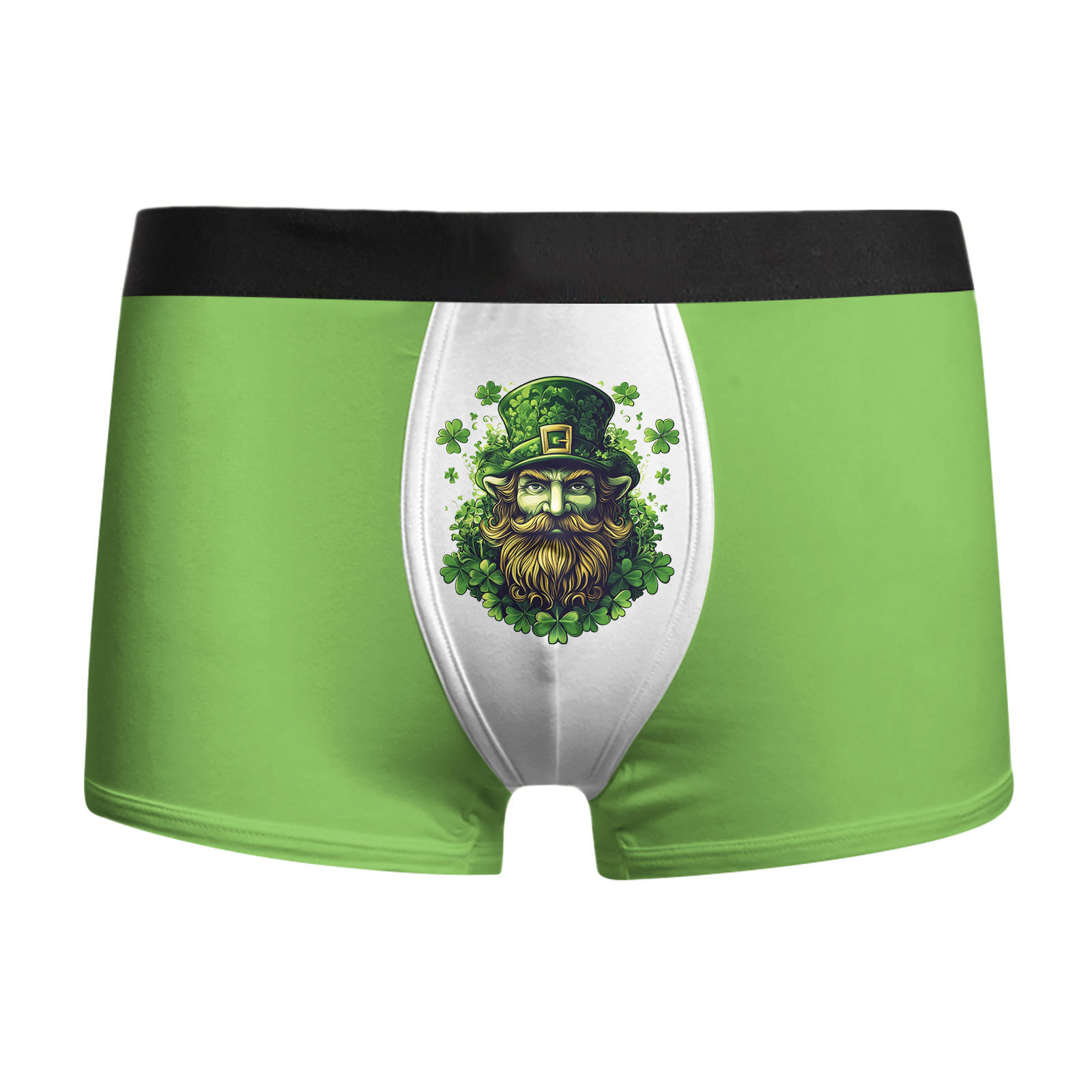 Ropa interior para hombres, ropa interior para hombres, calzoncillos bóxer transpirables baratos, pantalones cortos bóxer con estampado de trébol de cuatro hojas de vacaciones MP01