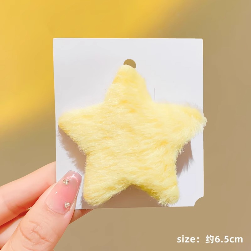 Colorido estrella peludo horquilla femenina Otoño e Invierno lindo Bangs BB clip horquilla trasera cabeza rota pelo clip lateral pinza