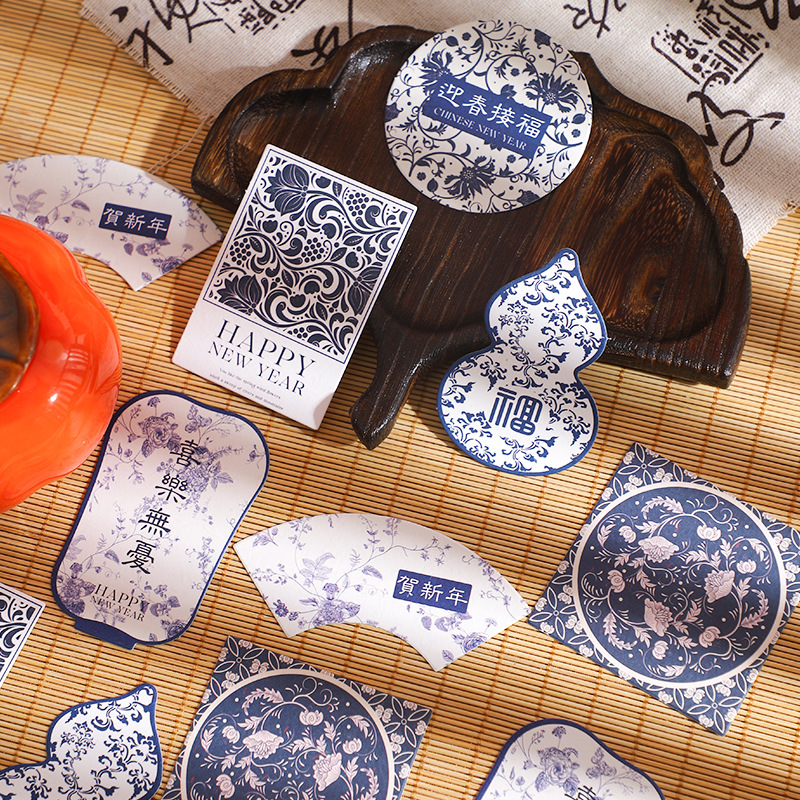 Nuevos productos de cordier de siete colores Tarjetas de decoración de Año Nuevo Tarjetas de felicitación Tarjetas postales