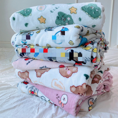 夏季宝宝毛毯被子加厚法兰绒婴儿盖毯童珊瑚绒午睡小毯子
