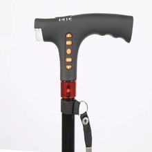 智能多功能便携式伸缩登山杖 警示灯探路照明老人杖