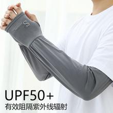 春季夏季男士户外防晒袖套宽松骑行开车防紫外线透气冰丝护臂冰袖