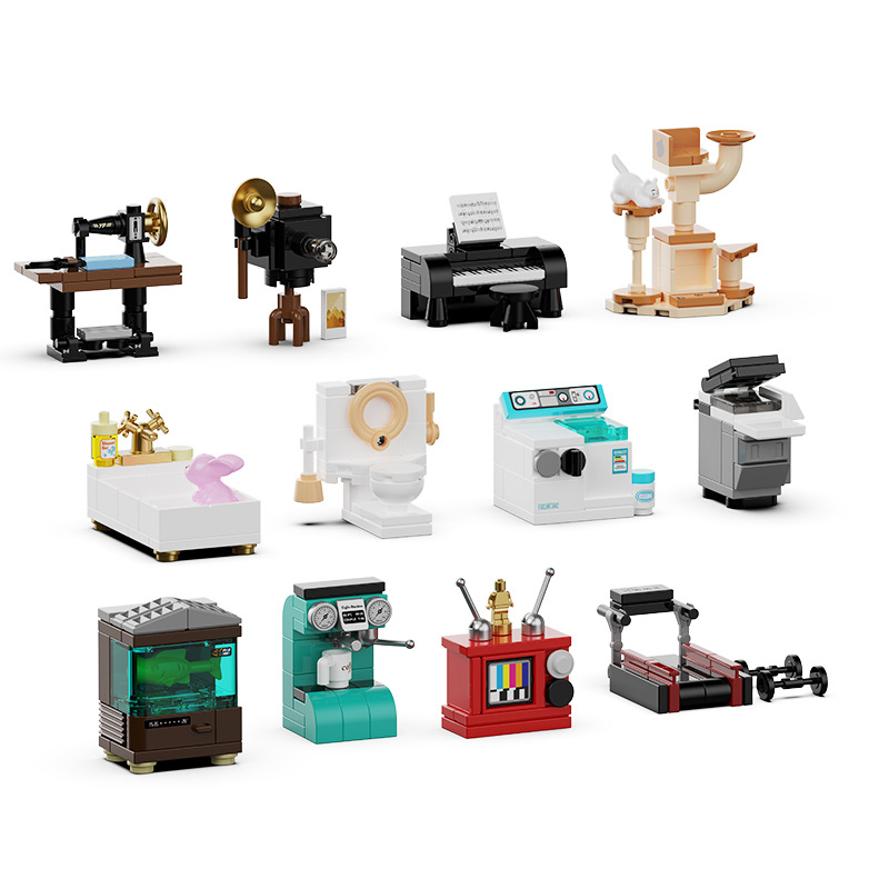 Diku 55001-02 Mini casa edificio bloque juguete escritorio decoración modelo niños montaje regalo recomendar