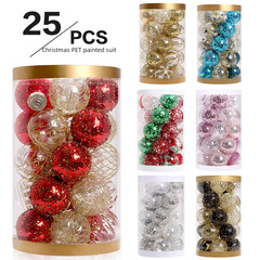 Cross-border new product Christmas decoration item - Premium PET painted Christmas ball set - Christmas tree decoration balls