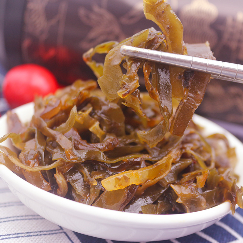 Spicy Dried Kelp Sichuan-Style Side Dish, Aromatic Spicy Dried Kelp Pickled Vegetables, Full Cart Pickled Vegetables, Salted Vegetables, Bulk Snacks, Ready-to-Eat, Wholesale