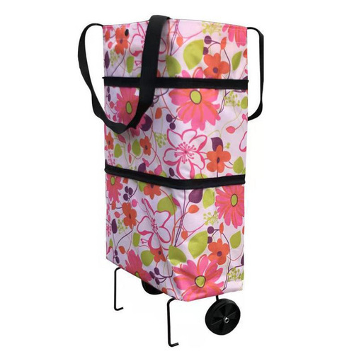 Household practical trolley telescopic tug bag supermarket shopping bag grocery cart portable grocery shopping