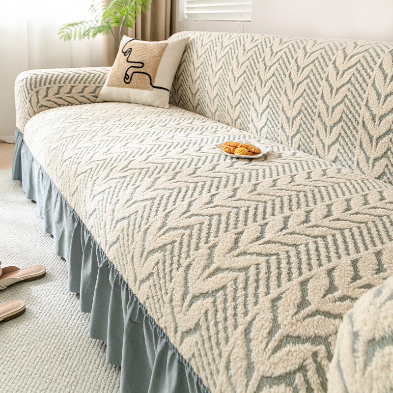 Rectal sofá cubierta 2025 nuevo peluche otoño invierno sofá cubierta protector todo incluido tela elástica cubierta completa