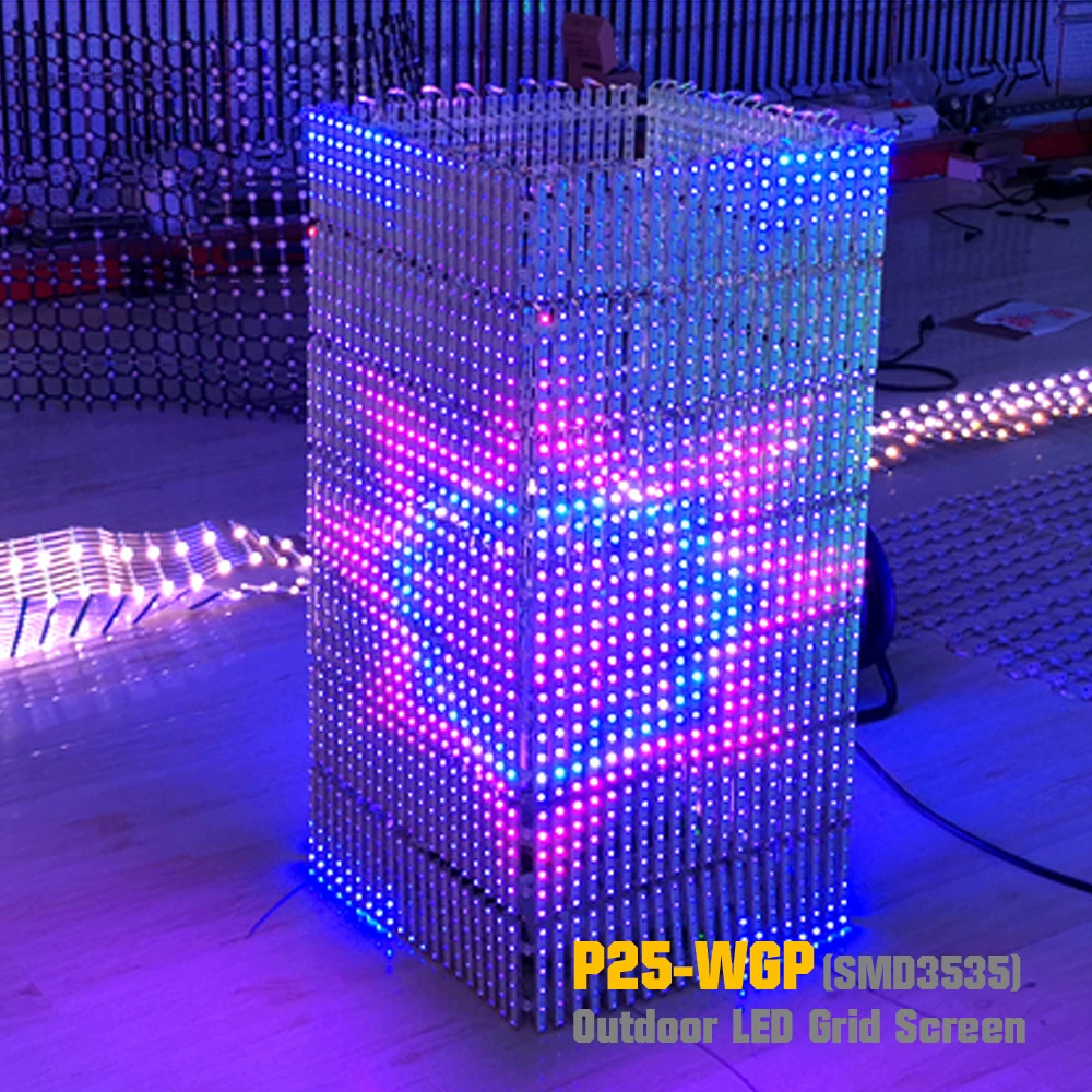 Гибкая стеклянная сетка P25WGP‑LED, экран twilight, крупномасштабное небо‑на‑экране, экран‑решетка LED