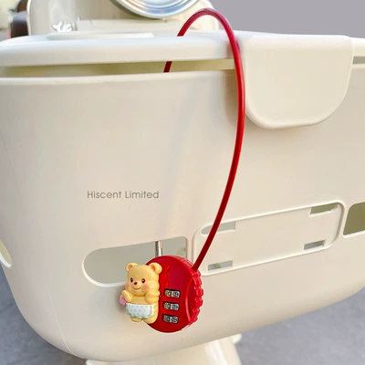Basket Lock Anti-Theft Password Lock Helmet lock - green-bib-bear-combination-lock-red