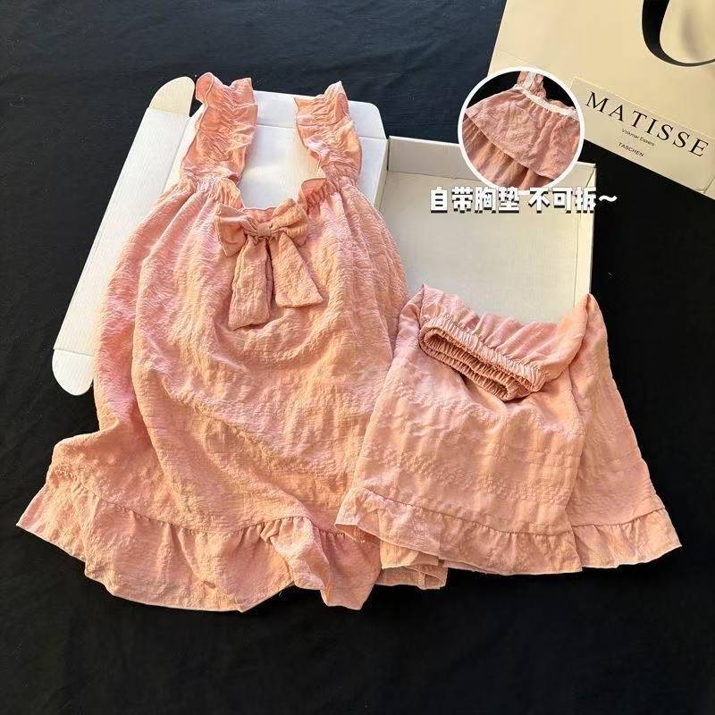 Pijamas de Manga Larga para Otoño e Invierno con Relleno en el Pecho para Mujer, Estilo Coreano 2025, Lindo Traje con Flores Pequeñas, Ropa de Dormir para Estudiantes