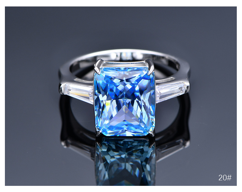 Fashion Geometric Sterling Silver Inlay Zircon Rings 1 Piece