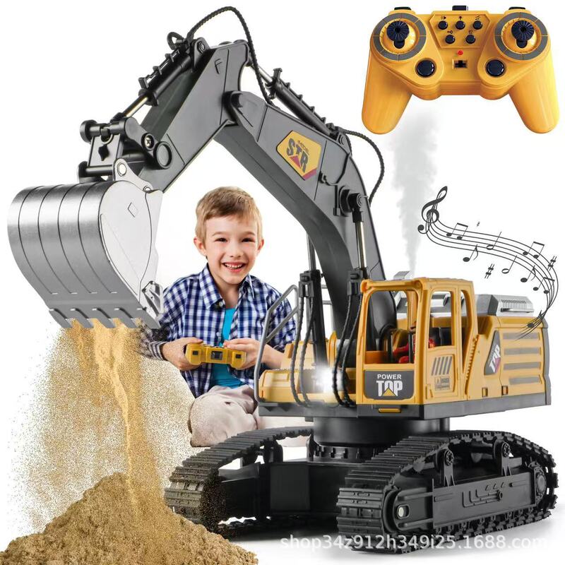 Cross-Border Alloy Remote Control Excavator Children's Large Spray Tracked Remote Control Dump Truck Boys' Toys Wholesale