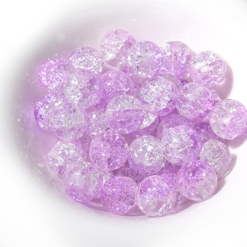 卡10珠子冰裂散珠透玻璃爆花内碎珠手工10mm串珠制作手串项链首饰|undefined