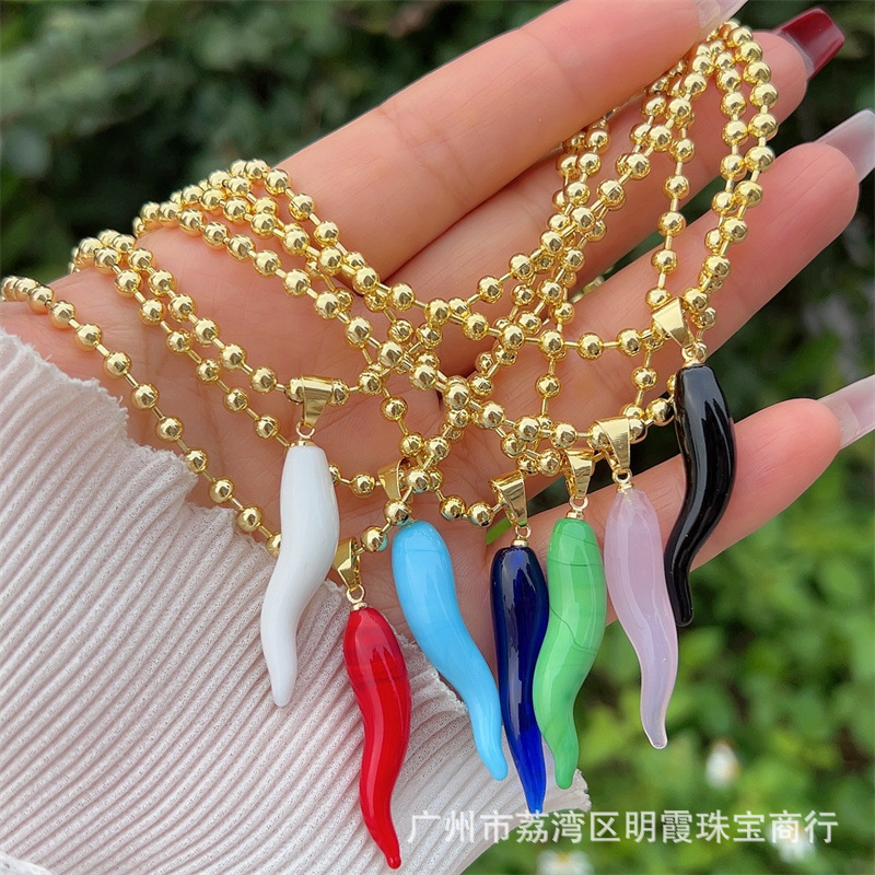 Collar de cobre multicolor chapado en oro 18k chile original transfronterizo nuevo producto adecuado para hombres y mujeres para usar diariamente