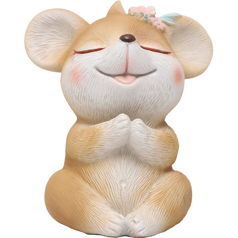 Nanyuan Chuanfang INS de dibujos animados lindo ratón de escritorio pequeños adornos de resina creativa decoración de la torta adornos de ratón