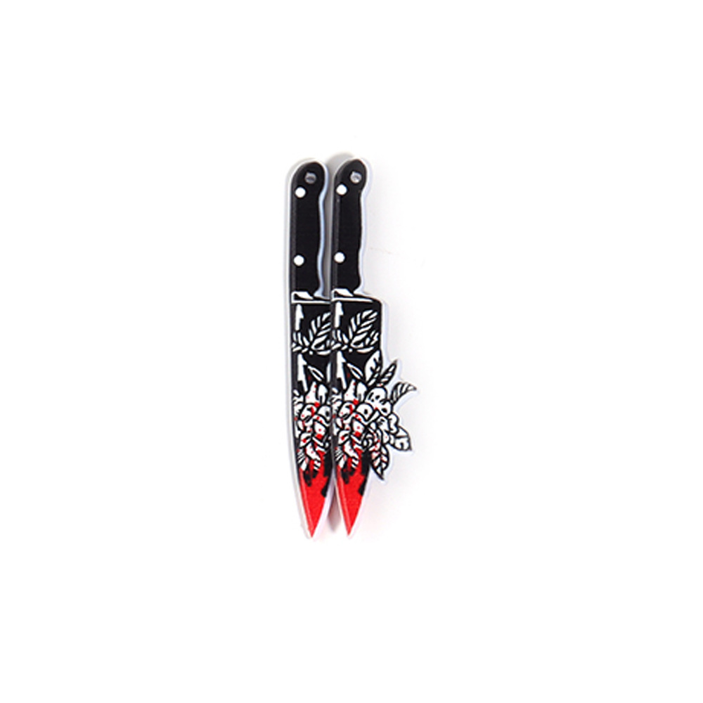 17g Weight Pendant Jewelry Making Type 52*14mm, 56*12mm, 56*14mm Jewelry Making Size DIY Jewelry Accessories Classification 10 PCS/Package Quantity Acrylic Material Halloween Festival Blade, Letter Pattern Printing Design Hip-Hop, Retro, Funny Style 10 PCS/Package 52*14mm 56*12mm 56*14mm Arylic Blade Letter Pendant 13
