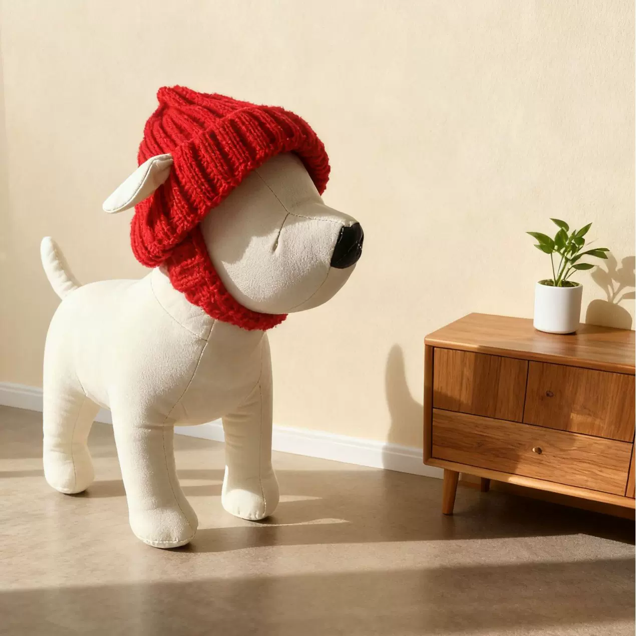 宠物新年针织毛线帽小灵缇短毛无毛猫咪小狗犬保暖冬季露耳朵头套