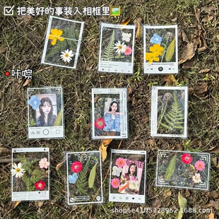 Creative Dried Flower Bookmark Handmade DIY Transparent Small Bottle Embossed Sticker Package Student Homemade Plant Specimen Clip Sticker