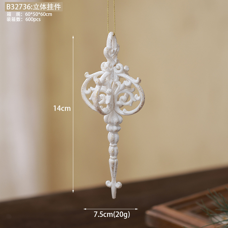 Buscando árboles de Navidad transfronterizos colgantes de flocos de nieve de Navidad casa de oro blanco arco ángel decoración de ventanas