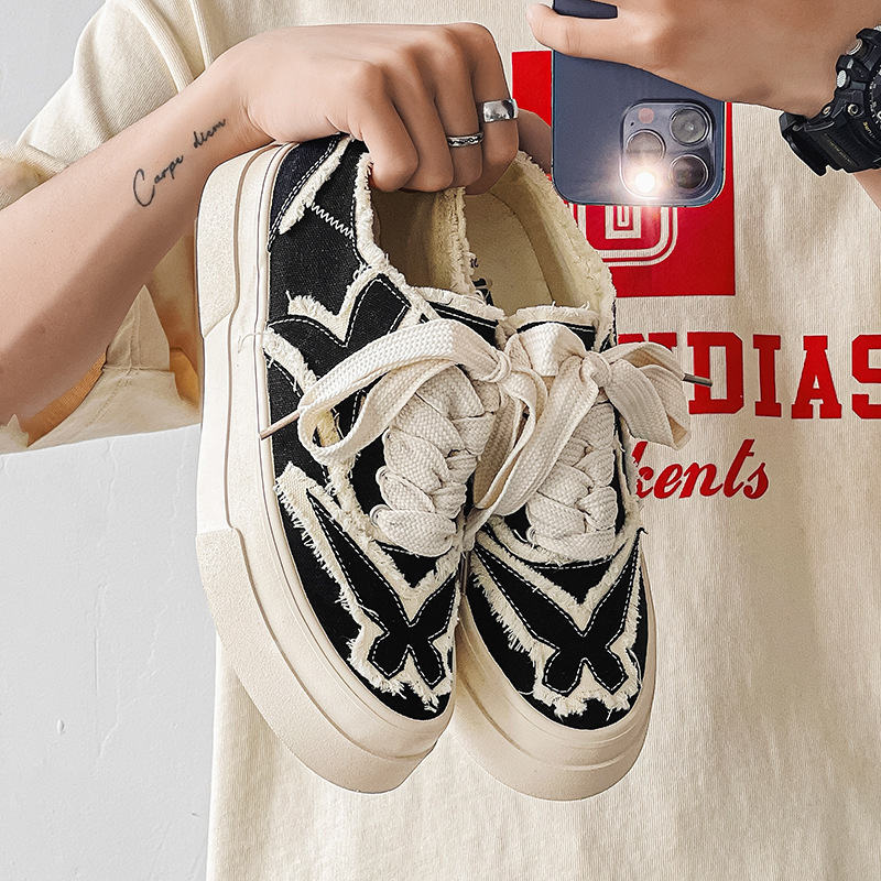 Autumn Versatile Breathable Canvas Shoes for Men 2024 New Student White Shoes Ins Trendy Shoes 1197 Vulcanized Soles