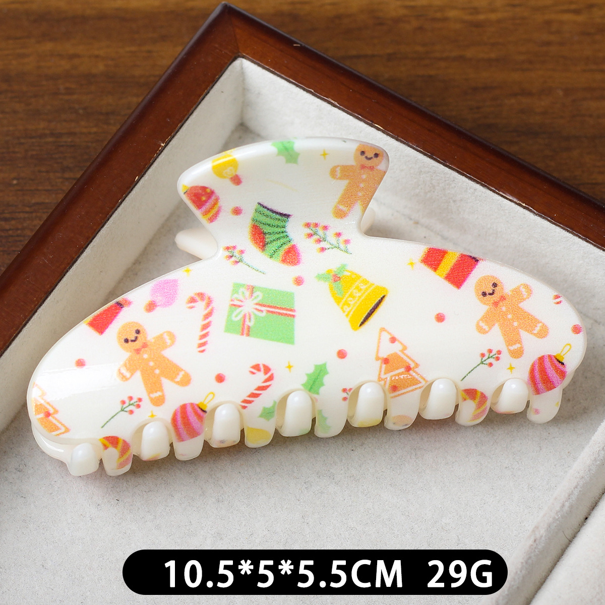 Dulce clip de plástico de Navidad grande 10.5cm clip de cabello para mujeres de alta calidad decoración de tarjeta de cabello detrás del cerebro clip de pescado