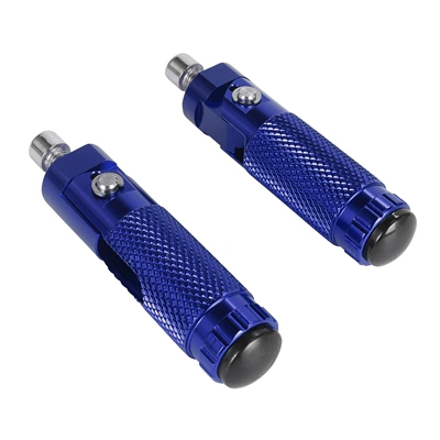 Motorcycle pedals aluminum alloy folding pedal - blue