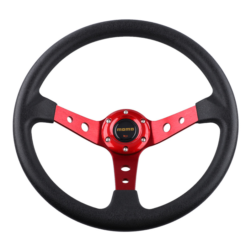 14inch Car Modification Momo Steering Wheel 350mm Imitation Racing Steering Wheel Pu Competitive Gaming Yacht Karting
