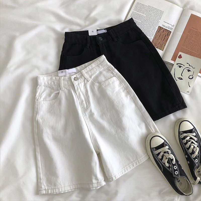 Wide-Leg Plus-Size Jeans Summer New Women's American High-Waisted Slim Fashion Loose Versatile Straight Shorts Wide-Leg Plus-Size Jeans Summer New Women's American High-Waisted Slim Fashion Loose Versatile Straight Shorts