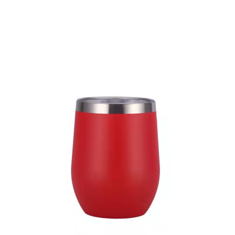 12oz doble vacío interior y exterior 304 acero inoxidable U taza de vino vino vino vino huevo taza de agua de estómago taza de calor