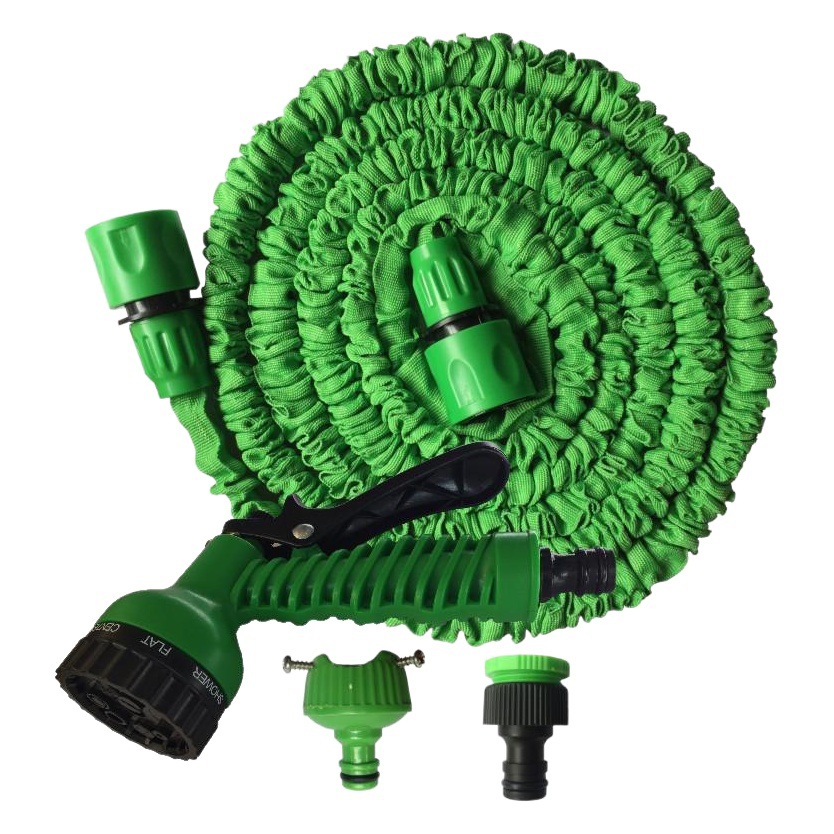 Pistola de agua a presión para lavado de coches, kit con manguera telescópica de plástico y conectores de aluminio, para jardín, venta al por mayor.