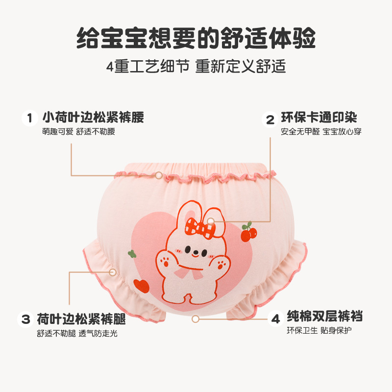 Ropa interior del bebé verano nueva clase una niña de algodón pantalones de pan de niña no clip culo pantalones cortos de la muchacha de los niños ropa interior