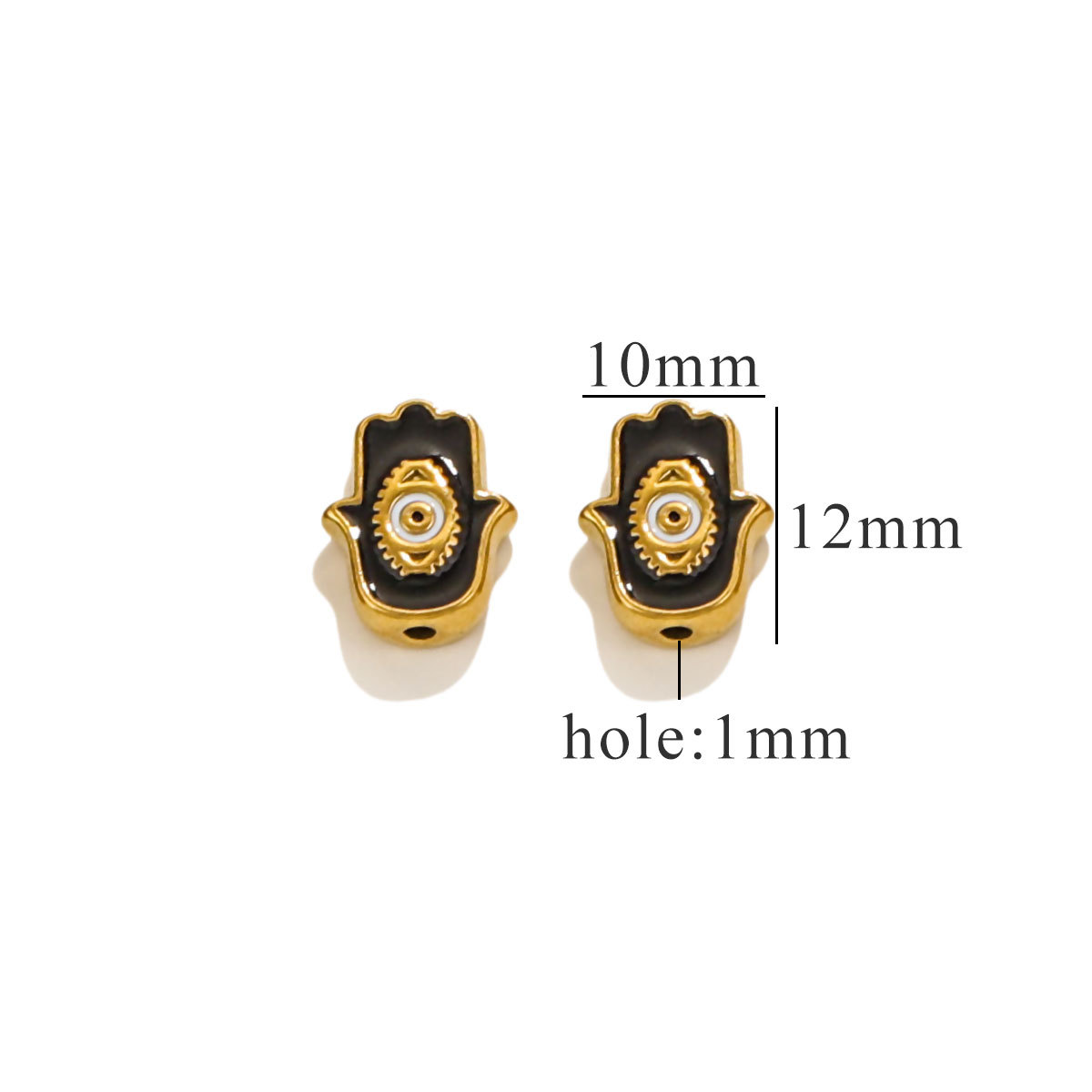 Cuentas cuadradas de acero inoxidable europeas y americanas, cuentas de ojos de doble cara con goteo de esmalte, cuentas divisorias, cuentas sueltas, accesorios de joyería de bricolaje al por mayor