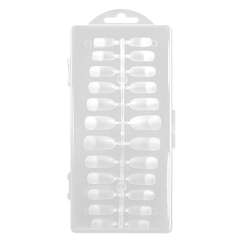 Uñas esmeriladas plegables sin costuras pieza de uñas transparente extensión ultrafina semi-esmerilada parche de uñas falso 240 piezas pieza de uñas en caja