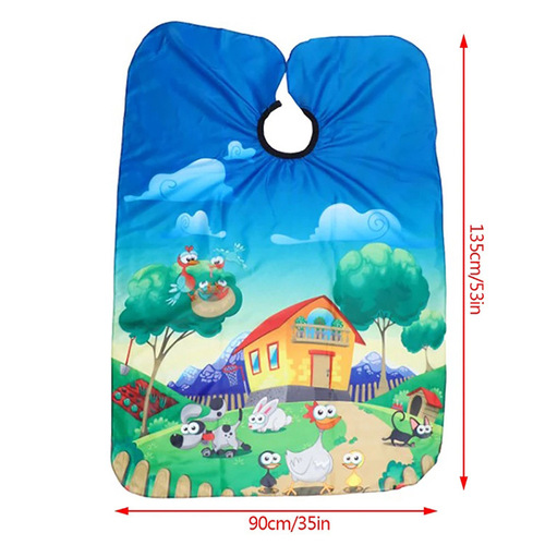 Amazon supply children's aprons, children's cartoon aprons for haircuts, hair-cutting aprons for children, non-stick hair aprons