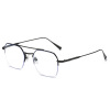 Polytechnic men's half -frame glasses 2377 can be equipped with close vision glasses literary semi -frame decorative mirror flat light mirror men's anti -blue light