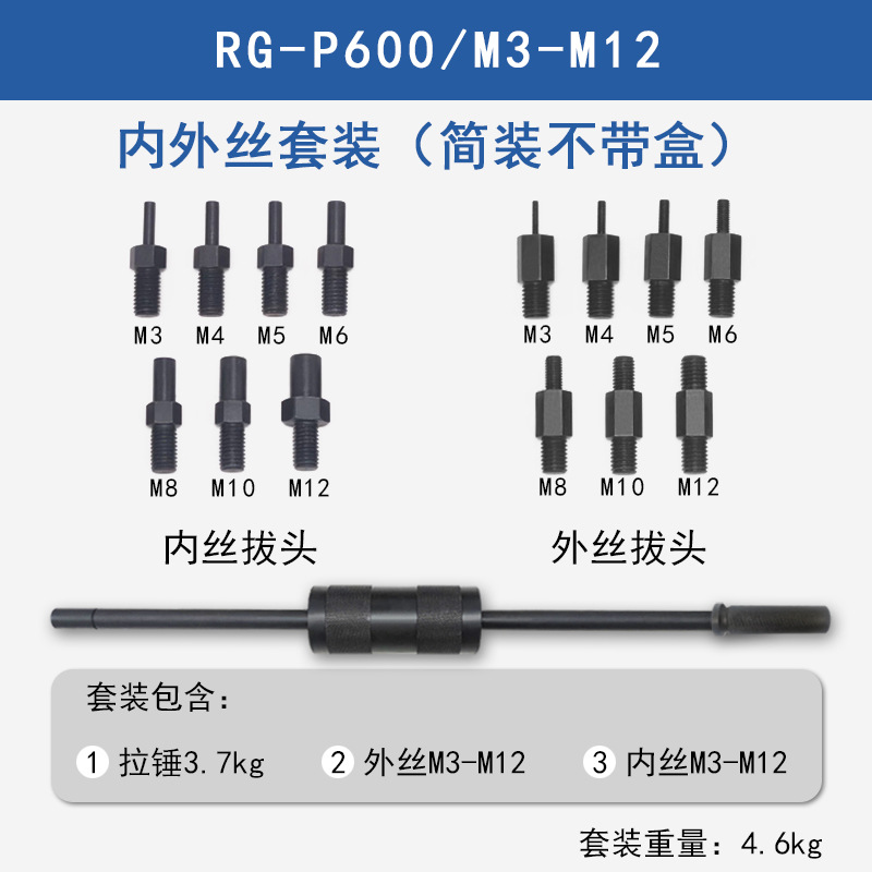 Manual extractor P400/P600 dibujo mecánico martillo M3-M20 rosca interna y externa posicionamiento cónico herramienta de eliminación