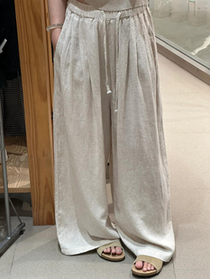 Japanese-Style Summer Thin Linen Pants for Plus-Size Women, Super Pretty Wide-Leg Pants with a Relaxed and Drapey Feel