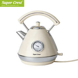 Super Crest外贸欧式家用304不锈钢电热水壶烧水壶带表显SCT-0002