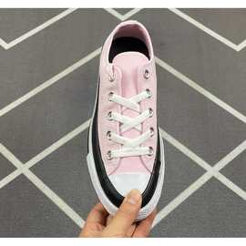 新款1970s闪电联名粉色撞色涂鸦低帮女式帆布鞋休闲鞋