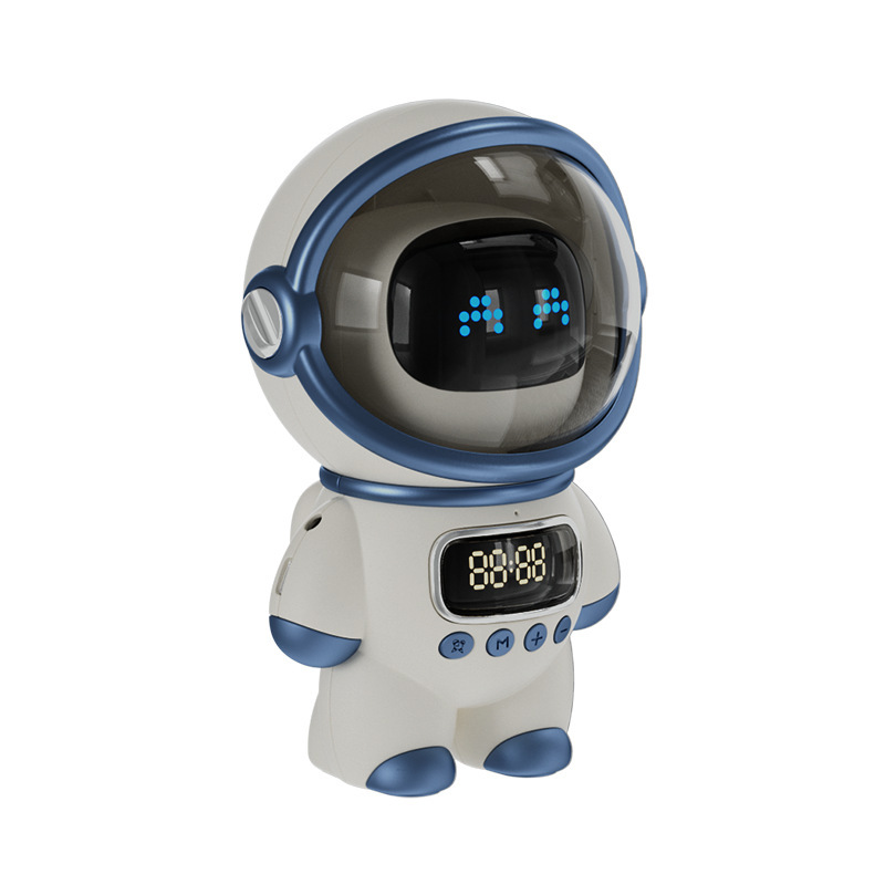 国境を越えた新作宇宙飛行士AIスマート音声Bluetoothスピーカー、時計、目覚まし時計、スピーカー、ナイトライトギフト|undefined