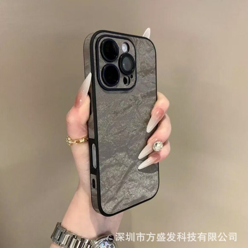 Suitable for iPhone16promax Phone Case Snow Mountain Velvet Belt Lens Film Apple 15 Drop-resistant Hard Protective Case