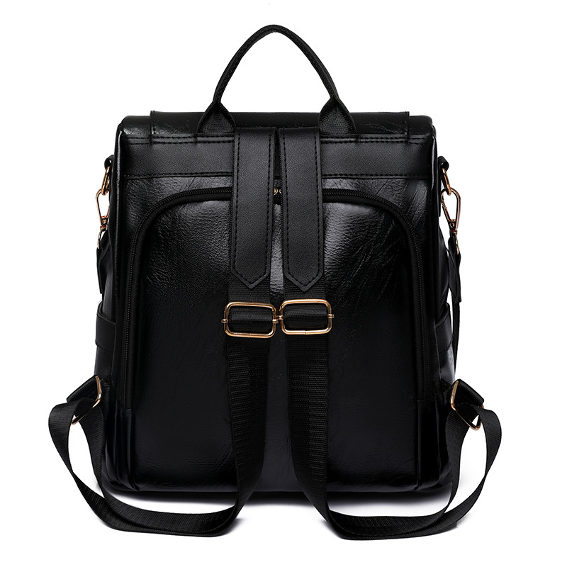 2023 primavera nuevo estilo casual damas remache cuero suave mochila de viaje multifuncional de un solo hombro con hilo de bordar de moda