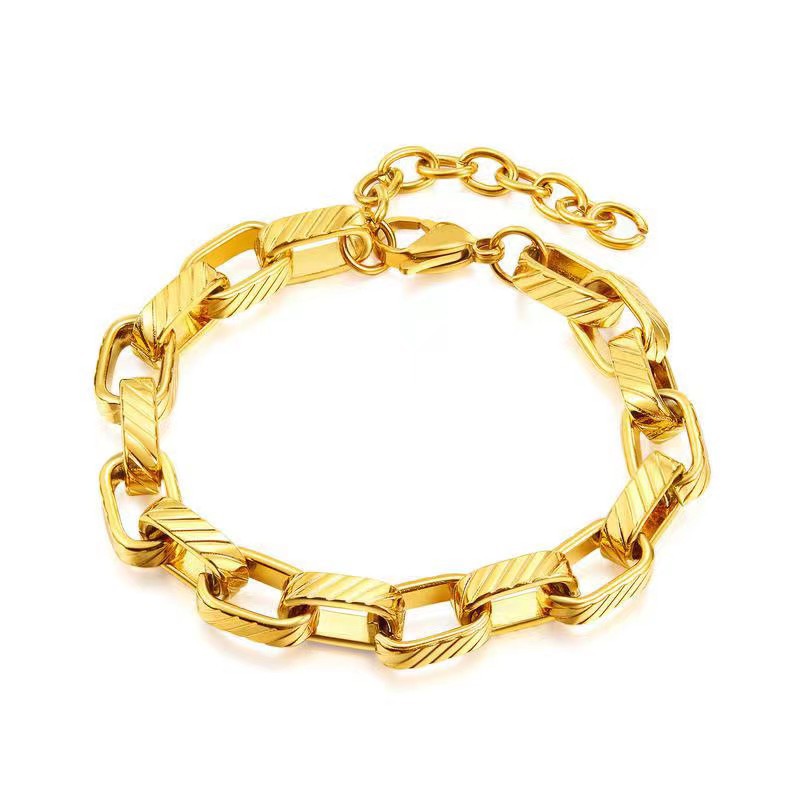 Titanium Steel Vintage Style Geometric Solid Color Plating Bracelets display picture 2