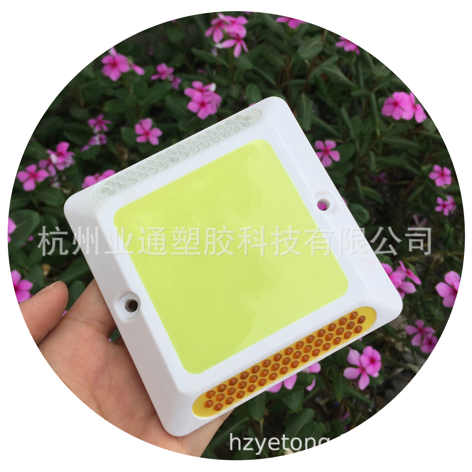 方形43珠蓄能自发光塑料道钉配玻璃珠反光片夜光步道园林突起路标