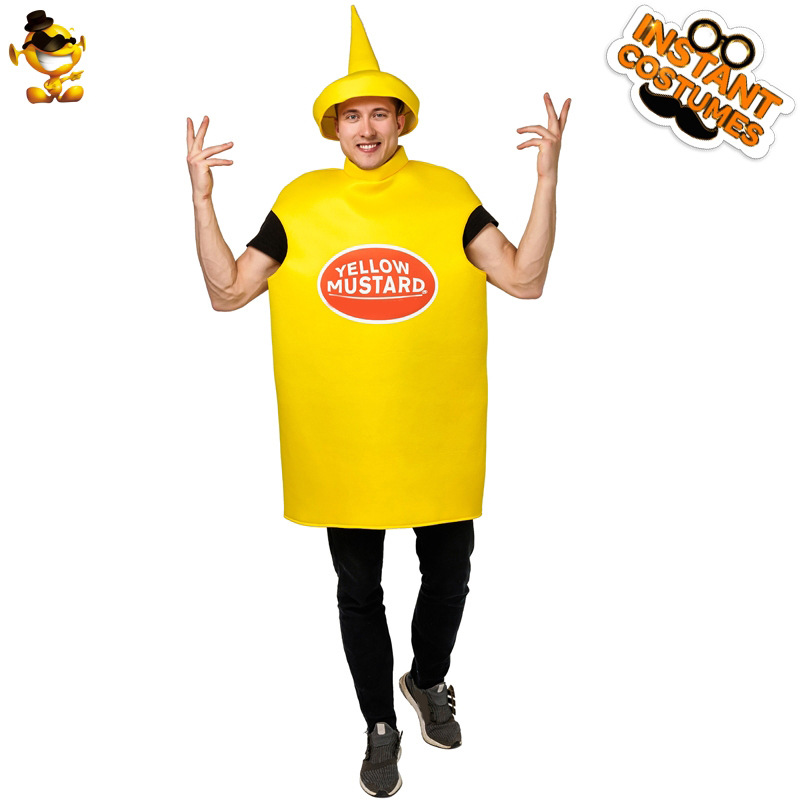 Halloween adulto hombres y mujeres pareja mostaza salsa de tomate traje adulto divertido juego de rol traje de escenario