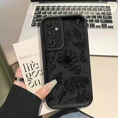 スケッチフラワー ヨーロッパとアメリカに適した Samsung A55/A16 携帯電話ケース Samsung S24/ULTRA/S21/S23/