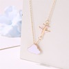 Small fresh necklace, short airplane, cartoon chain for key bag , Korean style, cloud, simple and elegant design