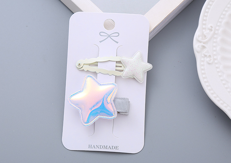 Girl's Simple Style Star Solid Color Alloy Stoving Varnish Hair Clip display picture 12